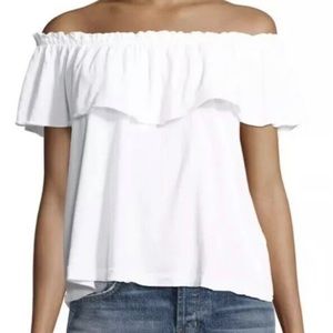 Current/Elliott Off the Shoulder Ruffle Top